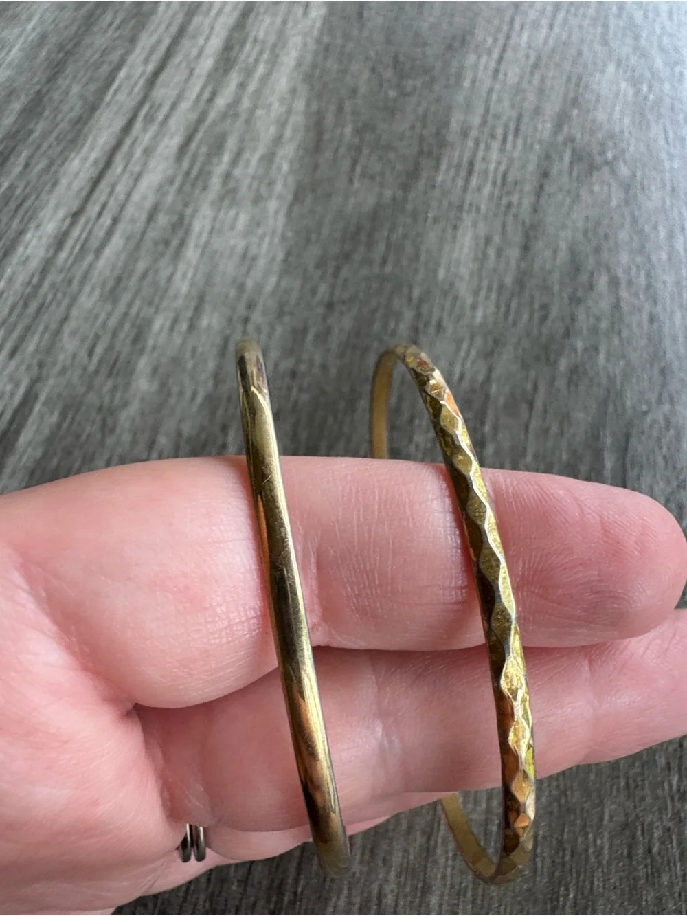 Vintage Metal Bangles Gold Tone